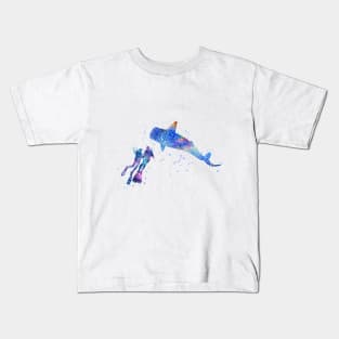 Scuba divers, whale Kids T-Shirt
